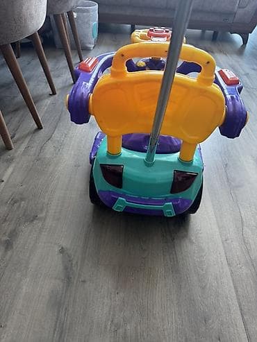 Uşaq üçün itələmə dəmirli mini maşın (ride-on) - Rəngarəng dizayn