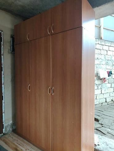 hamam tualet: 6 qapı, Qəhvəyi, Taxta, Açılan, Düz dolab — 2