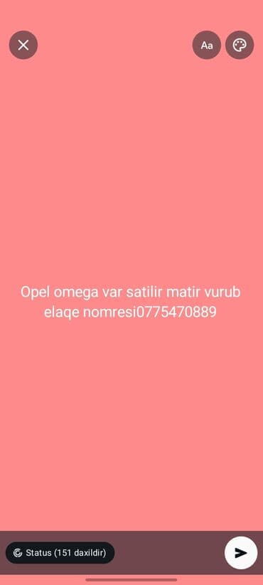 Satılır: Opel Omega

- Model: Opel Omega
BARTER VAR