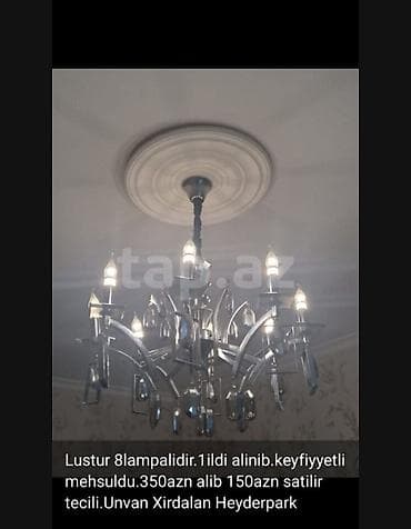 Çılçıraq, 8 lampa, Metal