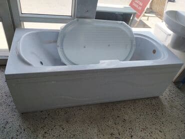 uşaq üçün vanna: Ağ rəngli, düzbucaqlı formalı vanna. Vanna otağına rahatlıq və — 1