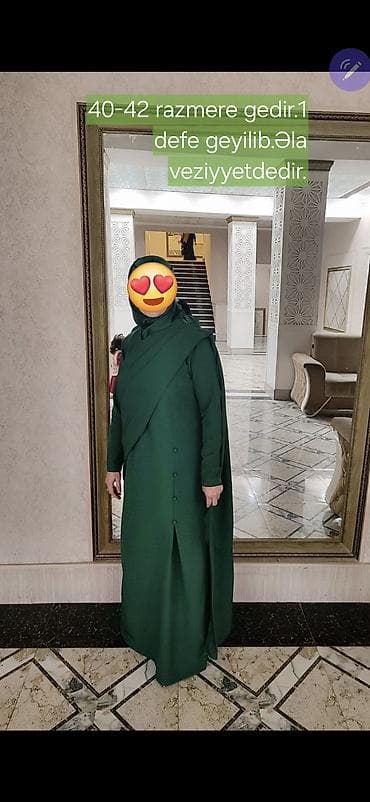 Məhsul: Qadın ziyafət/abaya dəsti – 2 ədəd uzun don 1) Tünd yaşıl