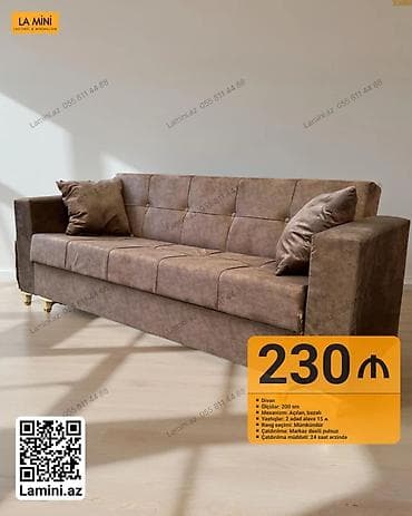 balaca divanlar: LA MINI divan - Ölçü: 200 sm - Mexanizm: açılan, bazalı - Yastıqlar — 1