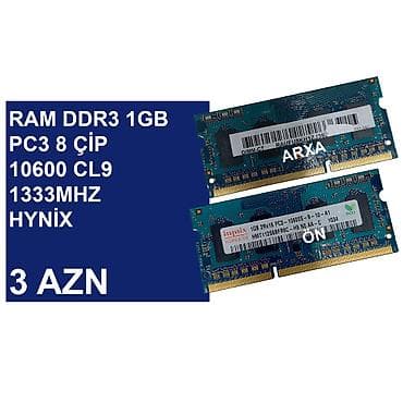 100 manatliq plansetler: Notebook üçün Ramlar ⭐Ram DDR2 PC2 1GB 5300 667Mhz Qimonda (İkinci əl) — 7