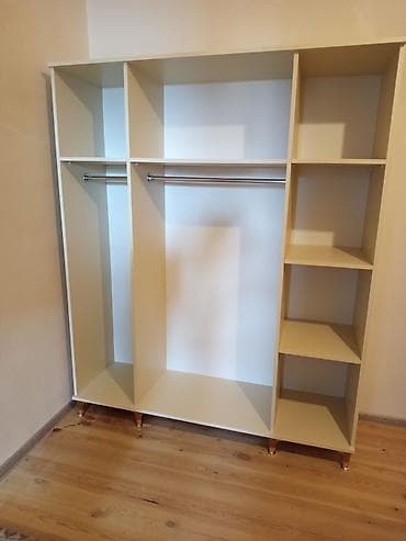 qardirob: Yeni, 4 qapılı, Güzgülü, Ağ, Digər material, Açılan, Düz dolab — 2