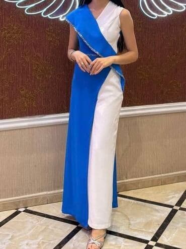 женские платья из замши: Комбинезон, One size, S, цвет - Голубой — 1