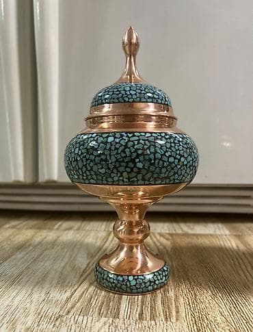 konfet qabi: İRANDA BAHA ALINIB. Orijinal FİRUZƏ DAŞLARI İLƏ MİS QAB CİDDİ ALICIYA — 1