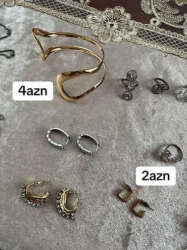 bil: Bijuteriya dəsti – müxtəlif modellər - Sırğalar: - Qara püsküllü — 5