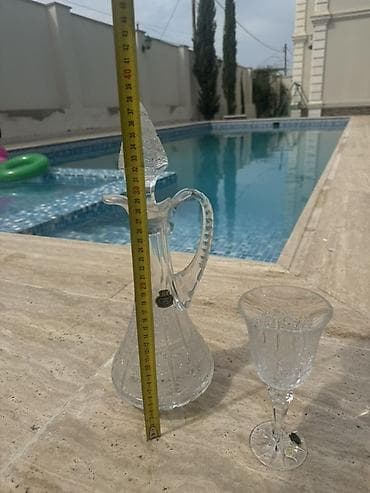 sufre: Tom kristal şərab dəsti Qiymet sondur 1 qrafin ve 13-14 qedeh .11 i — 3