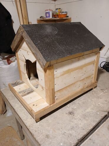 Pişiklər: Taxta pişik evi - Material: təbii ağac lövhələr və ştanqlar, möhkəm — 3