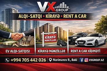 Münasib qiymətə kirayə və satiş Həyət evləri və mənzillər Avtomobil