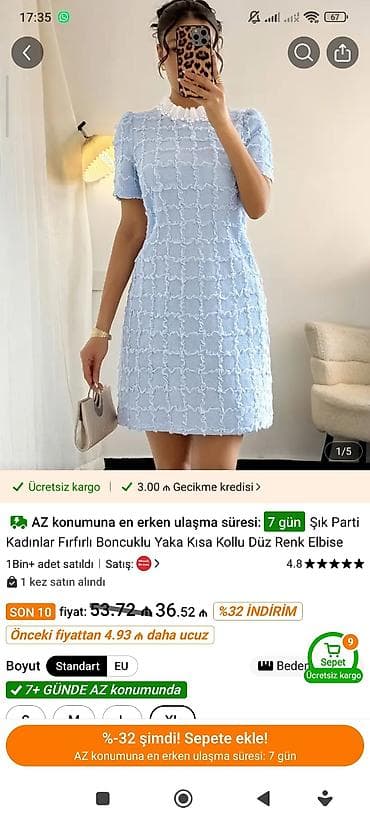 up saat type 1: Məhsul: Şık Parti Qadınlar üçün qısa qollu, düz rəngli don Rəng — 2