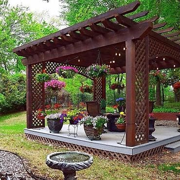 isdenmis mebel: Bağ üçün taxta pergola – dekorativ kölgəlik konstruksiya - Material — 1