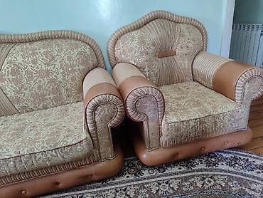 klassik divanlar: Klassik üslubda divan-kreslo dəsti - Tərkib: 3 yerlik divan + 2 ədəd — 5