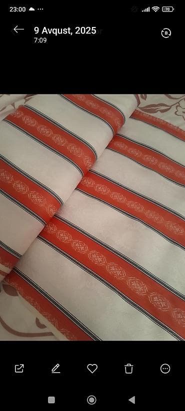 Məhsul: Zolaqlı parçadan süfrə/örtük materialı Təsvir: - Rəng və