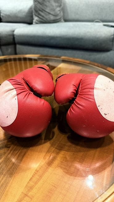boks torbaları: Məhsul: Everlast boks əlcəkləri - Rəng: qırmızı, yumruq hissəsində ağ — 3