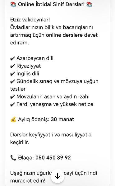 ingilis dili whatsapp qrupu: Məktəbəqədər və ibtidai sinif hazırlığı, Azərbaycan dili, Onlayn — 1