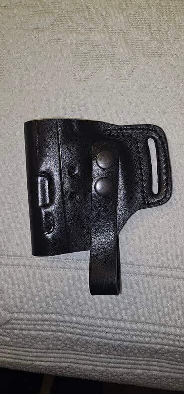 Dəri tapança qabı (holster) - Material: qalın, keyfiyyətli qara