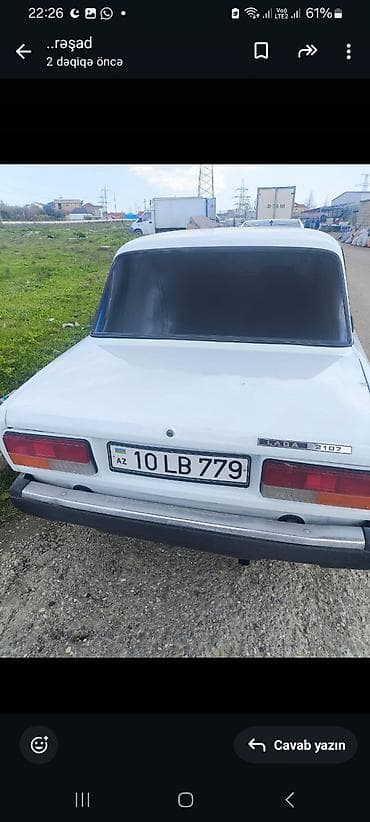 Lada 2107, ağ rəng, sedan kuzov. Xarici:salam Aleykum təcili satılır