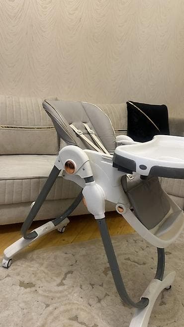 Uşaq dünyası: Uşaq yemək stulu – kidilo Xüsusiyyətlər: - 2qat tepsi: ağ və tünd boz — 4