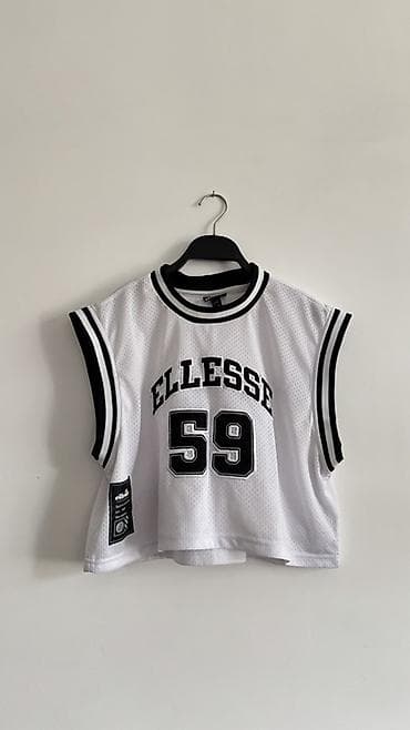 koyneye sekil vurmaq: ELLESSE basketbol üslubunda sleeveless köynək - Rəng: ağ, qara detal — 1