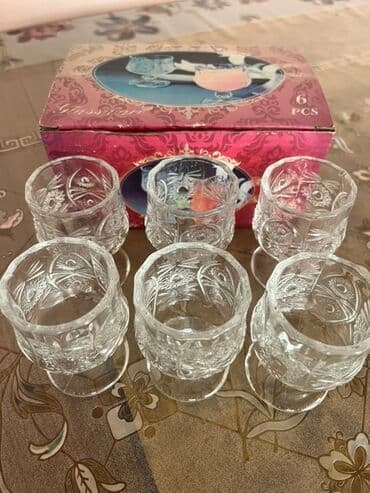 Rümkalar, rəng - Ağ, Şüşə, 6 ədədli dəst