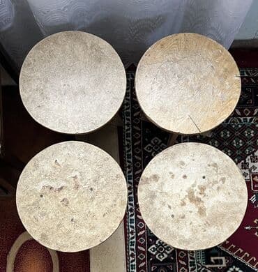 столы из натурального дерева: 4 ədəd taxta taburet/düşəngə - Material: tam ağac/kontrplak. - — 1