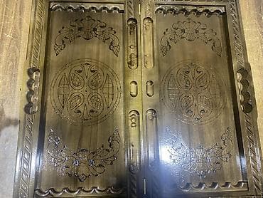 Trenajorlar: Əl işi oyma qoz ağacından nərd — 3