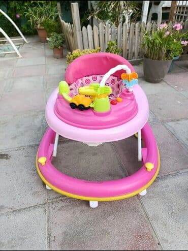 uşaq maşnarı: Uşaq gəzdiricisi / yürüteç - Rənglər: çəhrayı-açıq çəhrayı, sarı — 1