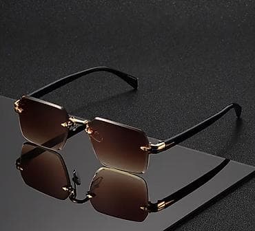 prada eynək: Rimless premium gün eynəyi – kvadratvari linzalar, yüngül konstruksiya — 3