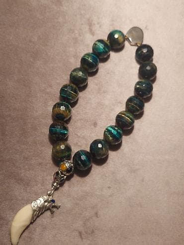 vasmi tesbeh: Təsbeh – bədii dizaynlı, canavar başlığı təbii canavar dişi və 925 — 2