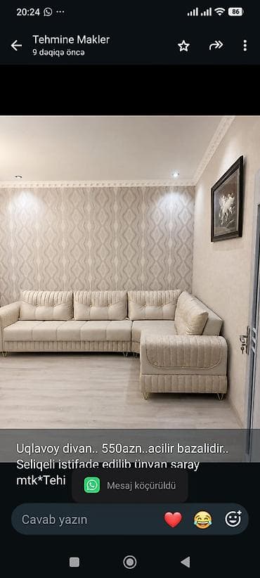 Uqlavoy divan. 550azn. acilir bazalidir. Seliqeli istifade edilib lalafo.az -da Uqlavoy divan. 550azn. acilir bazalidir. Seliqeli istifade edilib
