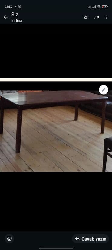 Açılmayan, Taxta, Dördbucaq masa