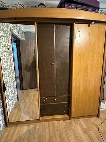 2el dolablar: 3 qapılı, Güzgülü, Qəhvəyi, Taxta, Kupe, Düz dolab — 2