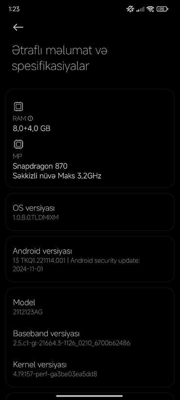 poco x4 gt: Xiaomi 12X, 128 GB, rəng - Qara, 
 İki sim kartlı — 4