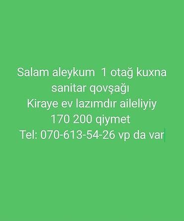 Axtarılır: kirayə mənzil Tələblər: - 1 otaqlı mənzil - Mətbəx -