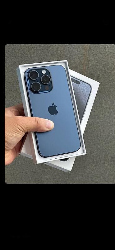 IPhone 15 Pro Max, 256 GB, Blue Titanium, Barmaq izi, Face ID, Sənədlərlə