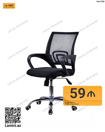 oturaca: Ofis kreslosu – kod: 12298 - Nəfəsalan mesh arxa hissə - Yumşaq — 1