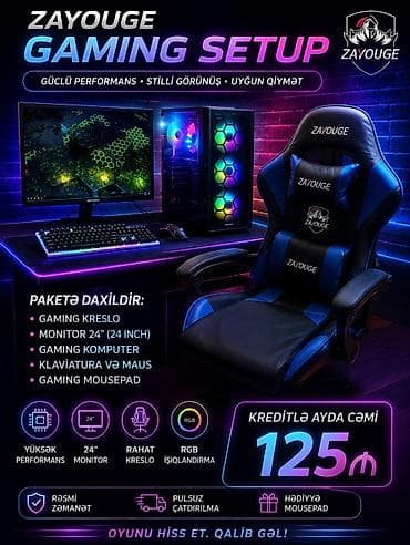 Oyun dəsti kreditle ZAYOUGE Gaming Setup — güclü performans, stili lalafo.az -da Oyun dəsti kreditle ZAYOUGE Gaming Setup — güclü performans, stili