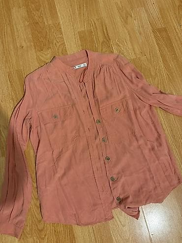 köynəy: Mango Basics qadın köynəyi - Rəng: toz çəhrayı/şaftalı - Model — 2