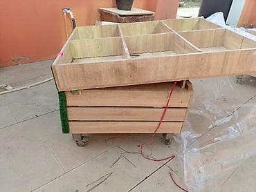 Оборудование для производства: Mağaza üçün mobil meyvə-tərəvəz vitrini / ada stendi - Material: ağac — 3