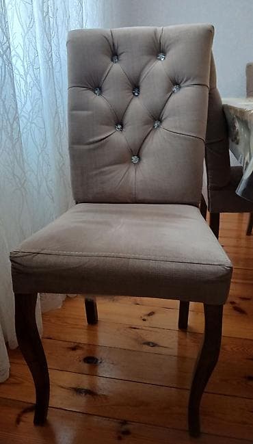 Qonaq otağı üçün, İşlənmiş, Kvadrat masa, 6 stul — 4