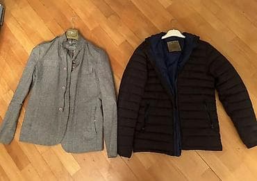 İki üst geyimi dəsti - Boz rəngli, düyməli jaket: - Klassik-stil