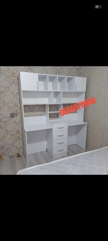 tek taxtlar: Oğlan və qız üçün, Yeni, Siyirməli, Yazı masası, Stulsuz — 14