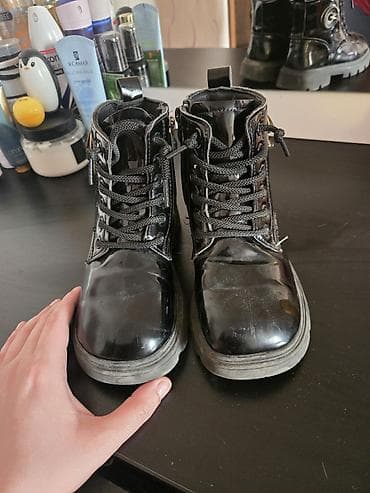 Детская обувь: Qızlar üçün laklı qara botlar - Rəng: qara, parlaq lak örtük - Üst — 3