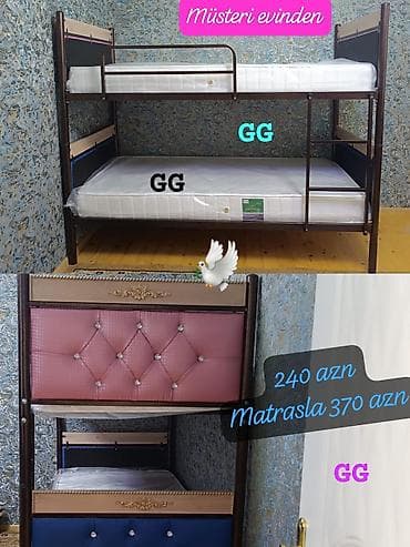 taxt aliram: Oğlan və qız üçün, Yeni, Çarpayı, Matras ilə, Siyirməsiz, Dəmir — 1