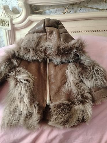 Üst geyimləri: Uşaq üçün qışlıq ikiüzlü kürk gödəkcə. - Model: kapüşonlu, tam öndən — 2