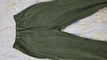 Мужская одежда: Комбат Мужские брюки, Zara, M, цвет - Зеленый — 5