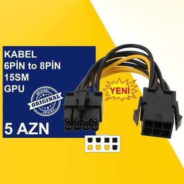Noutbuklar üçün örtük və çantalar: Kabellər "6pin Original" ⭐6pin to 8pin GPU 15sm – 5 AZN ⭐6pin to 8pin — 4