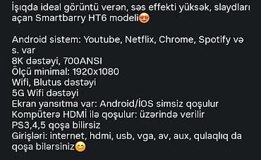 av to hdmi converter: Smartbarry HT6 proyektor - İşıqlı mühitdə aydın görüntü, güclü səs — 2